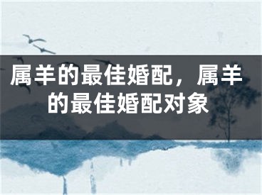 属羊的最佳婚配，属羊的最佳婚配对象