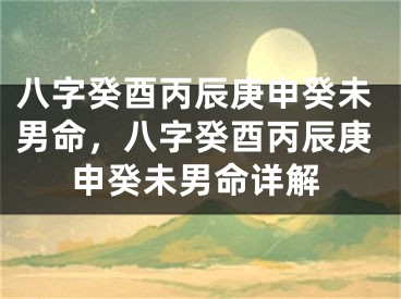 八字癸酉丙辰庚申癸未男命，八字癸酉丙辰庚申癸未男命详解