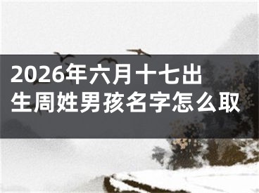 2026年六月十七出生周姓男孩名字怎么取