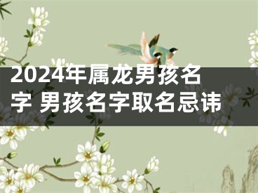 2024年属龙男孩名字 男孩名字取名忌讳