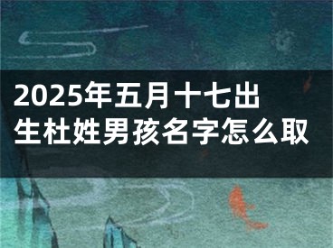 2025年五月十七出生杜姓男孩名字怎么取
