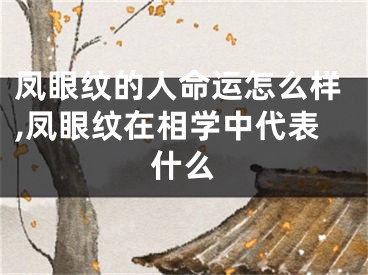凤眼纹的人命运怎么样,凤眼纹在相学中代表什么