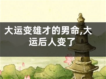 大运变雄才的男命,大运后人变了