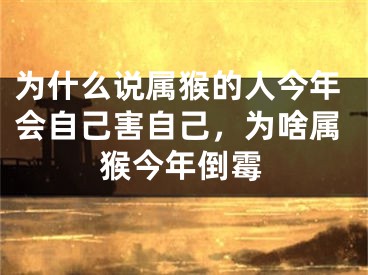 为什么说属猴的人今年会自己害自己,为啥属猴今年倒霉