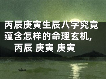 丙辰庚寅生辰八字究竟蕴含怎样的命理玄机,丙辰 庚寅 庚寅