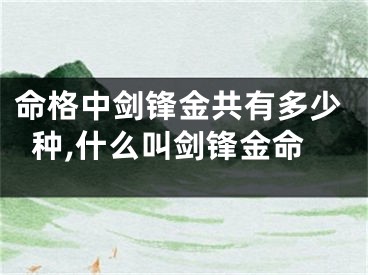 命格中剑锋金共有多少种,什么叫剑锋金命
