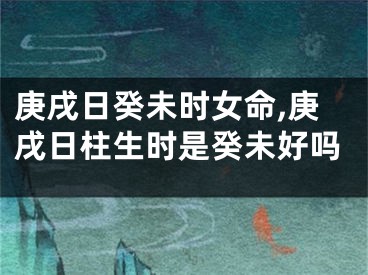 庚戌日癸未时女命,庚戌日柱生时是癸未好吗