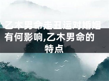 乙木男命走丑运对婚姻有何影响,乙木男命的特点