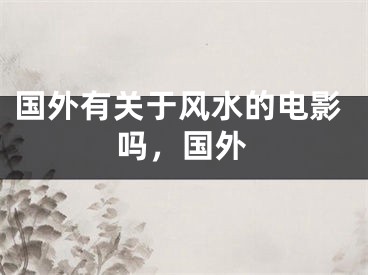 国外有关于风水的电影吗，国外