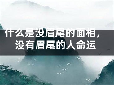 什么是没眉尾的面相，没有眉尾的人命运