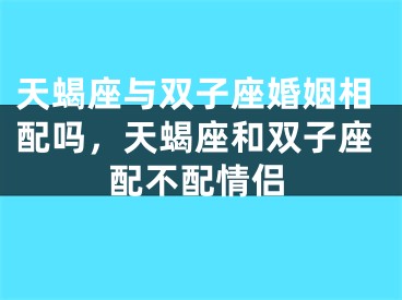 天蝎座与双子座婚姻相配吗，天蝎座和双子座配不配情侣