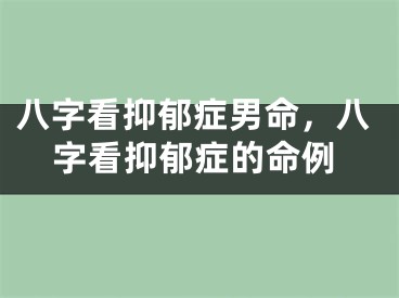 八字看抑郁症男命，八字看抑郁症的命例