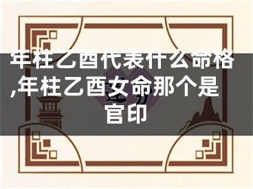 年柱乙酉代表什么命格,年柱乙酉女命那个是官印