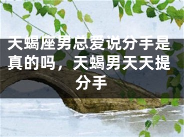 天蝎座男总爱说分手是真的吗，天蝎男天天提分手