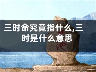 三时命究竟指什么,三时是什么意思