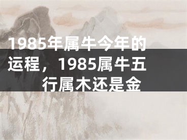 1985年属牛今年的运程，1985属牛五行属木还是金