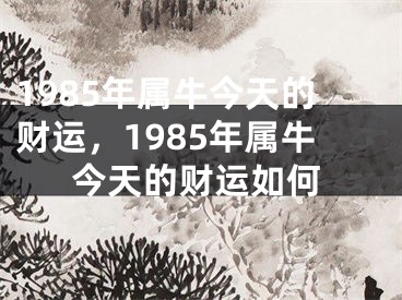 1985年属牛今天的财运，1985年属牛今天的财运如何