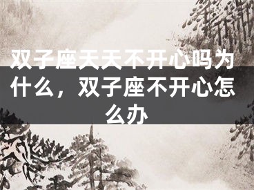 双子座天天不开心吗为什么,双子座不开心怎么办