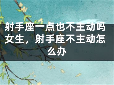 射手座一点也不主动吗女生，射手座不主动怎么办