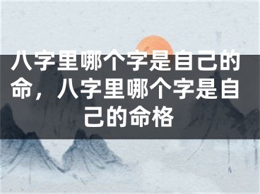 八字里哪个字是自己的命，八字里哪个字是自己的命格
