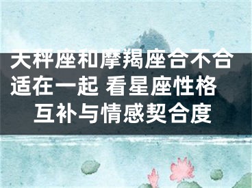 天秤座和摩羯座合不合适在一起 看星座性格互补与情感契合度
