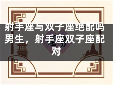 射手座与双子座绝配吗男生,射手座双子座配对