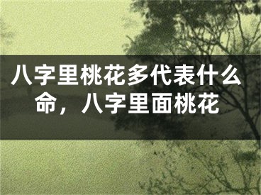 八字里桃花多代表什么命，八字里面桃花