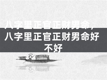 八字里正官正财男命，八字里正官正财男命好不好
