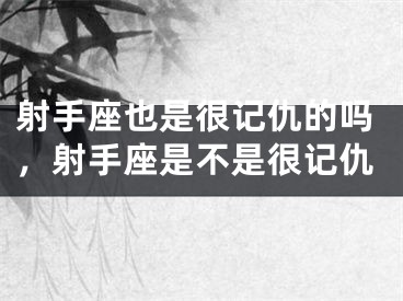 射手座也是很记仇的吗，射手座是不是很记仇