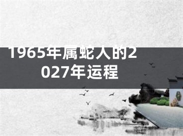1965年属蛇人的2027年运程
