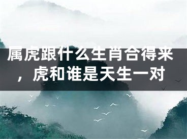属虎跟什么生肖合得来，虎和谁是天生一对