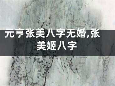 元亨张美八字无婚,张美姬八字
