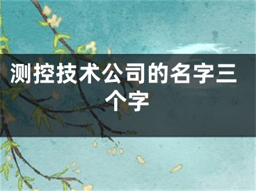 测控技术公司的名字三个字