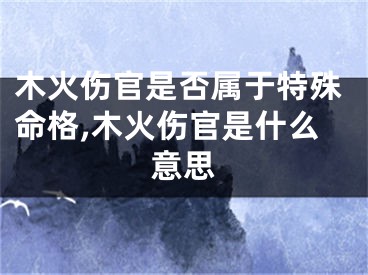 木火伤官是否属于特殊命格,木火伤官是什么意思
