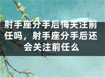 射手座分手后悔关注前任吗，射手座分手后还会关注前任么