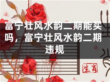 富宁壮风水韵二期能买吗,富宁壮风水韵二期违规