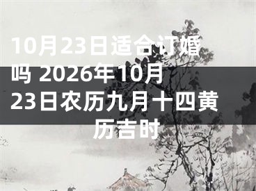 10月23日适合订婚吗 2026年10月23日农历九月十四黄历吉时