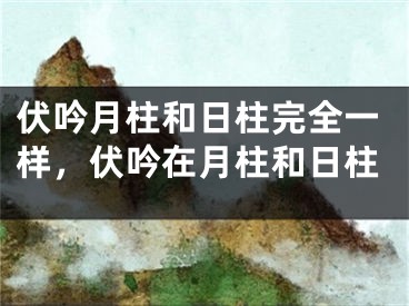 伏吟月柱和日柱完全一样，伏吟在月柱和日柱