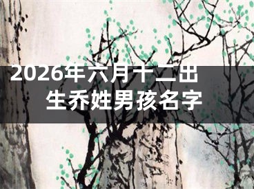 2026年六月十二出生乔姓男孩名字