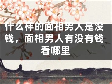 什么样的面相男人是没钱,面相男人有没有钱看哪里