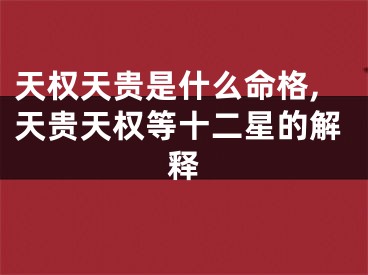 天权天贵是什么命格,天贵天权等十二星的解释