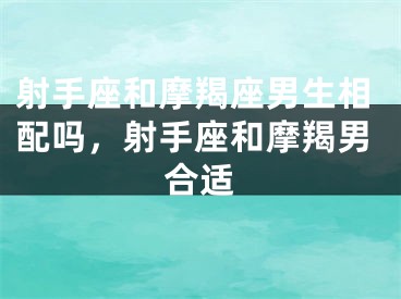 射手座和摩羯座男生相配吗，射手座和摩羯男合适