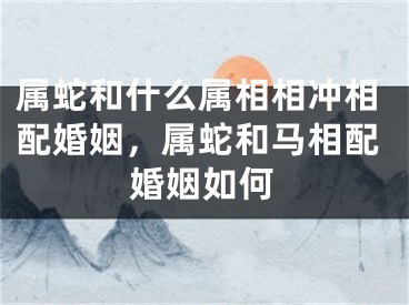 属蛇和什么属相相冲相配婚姻,属蛇和马相配婚姻如何