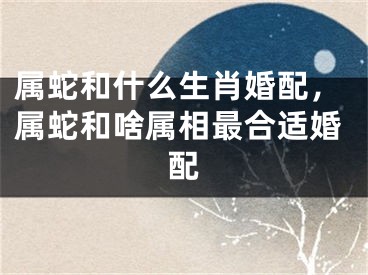 属蛇和什么生肖婚配，属蛇和啥属相最合适婚配