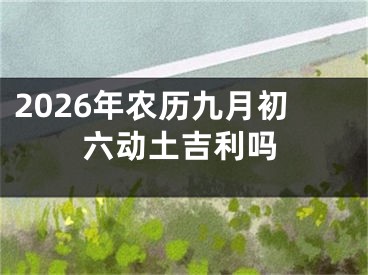 2026年农历九月初六动土吉利吗