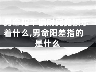 男命阳干偏财究竟预示着什么,男命阳差指的是什么