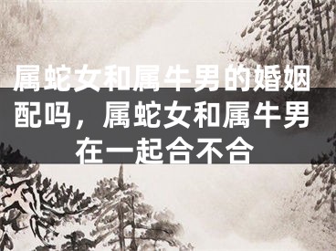 属蛇女和属牛男的婚姻配吗，属蛇女和属牛男在一起合不合