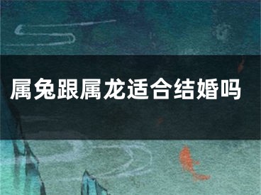 属兔跟属龙适合结婚吗