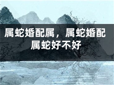属蛇婚配属，属蛇婚配属蛇好不好