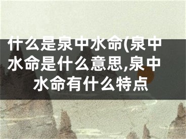 什么是泉中水命(泉中水命是什么意思,泉中水命有什么特点